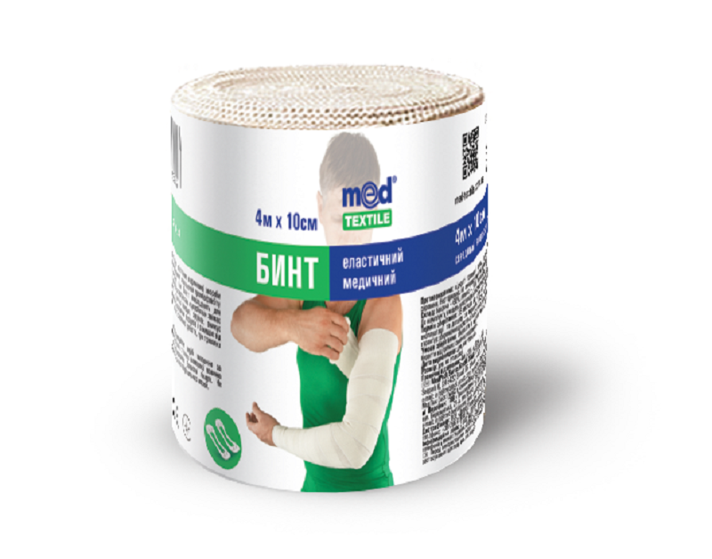 Бинт еластичний медичний MEDTEXTILE середньої розтяжності, 4 м x 10 см